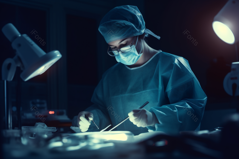 防护服人员室内医疗器械照明灯,高清,摄影图,摄影图片,图片大全,摄影图免费下载